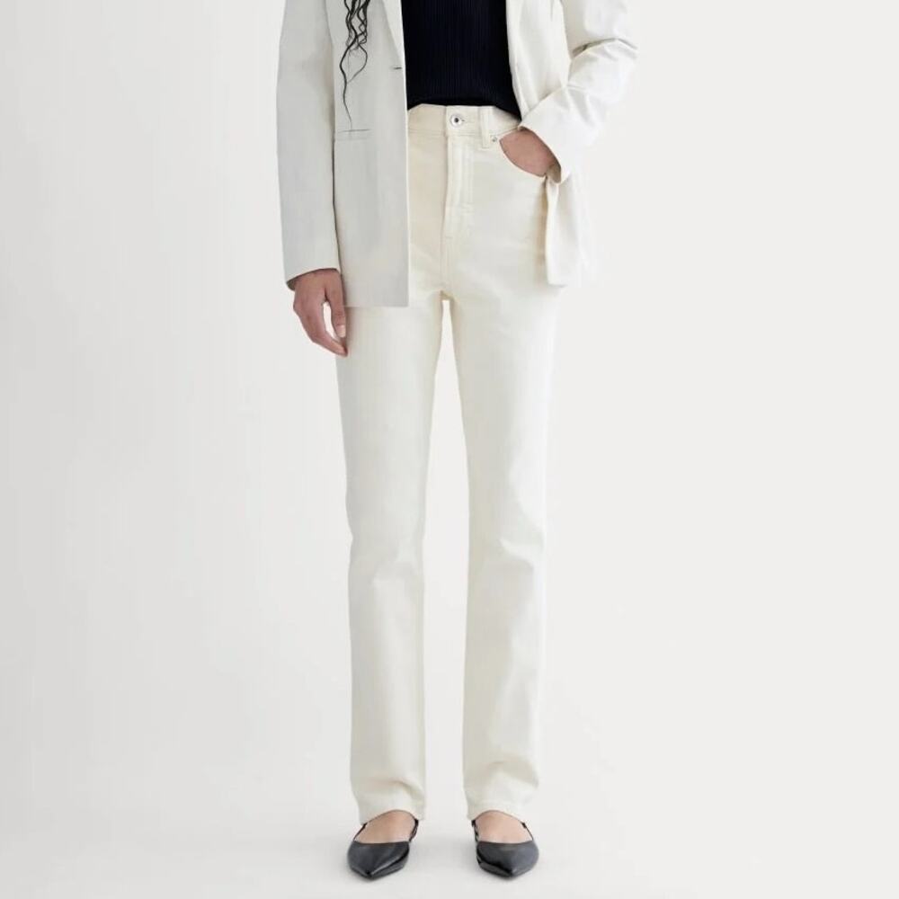 Everlane The Way High Slim Jean Calico Ecru Size 26 Regular NWOT